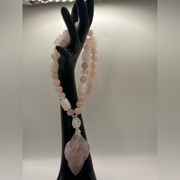 Genuine Rose Quartz White Quartz Necklaces total 5 - Picture 3 of 8